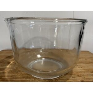 Vintage Anchor Hocking 1.5 qt textured glass mixing bowl with pour spout 1980's